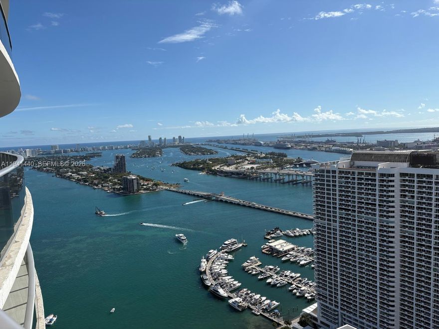 TENANT OCCUPIED. AVAILABLE FEB 10TH * One-bedroom plus den and two-bathroom apartment boasts a stunning view of Biscayne Bay and amazing amenities to keep you entertained and relaxed. The Den is converted into a second bedroom. 1 assigned parking, 2 pools , yoga studio, game room, spa (currently under renovation), gym, massage areas, lounge area, movie theatre, 24-hour doorman, business lounge, kids play area. The pool overlooking the Biscayne Bay or the Sunset pool overlooking the city. Fast Approval. CURRENT TENANT CAN SELL  THE FURNITURE