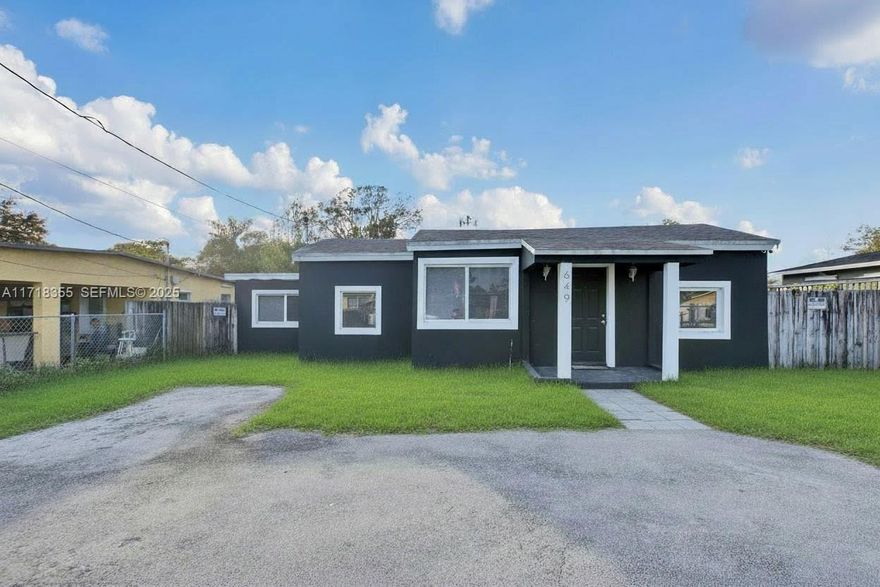 Discover your perfect waterfront starter home on the North Fork New River, minutes from downtown Fort Lauderdale in a quiet neighborhood. This charming home boasts new interior paint, hurricane-impact windows, a split-bedroom layout, and a primary bedroom with office space. Enjoy a galley-style kitchen, main and secondary living areas, and a separate dining room, perfect for entertaining. The spacious backyard has room for a pool, ideal for creating your private oasis. With a dedicated laundry room, circular driveway, and direct river access, bring your jon boat or jetski and embrace the Florida lifestyle. This gem won’t last—make an offer today!