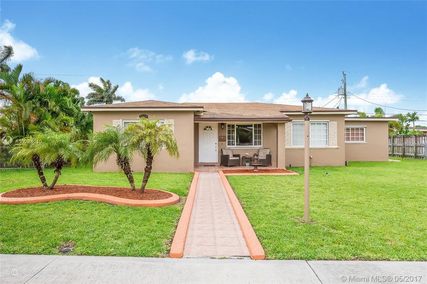 Meticulously maintained home with great curb appeal in sought-after Palm Springs area, features updated kitchen with granite counter tops, tastefully upgraded bathroom, complete with gleaming tile flooring throughout. Its indoor laundry room offers added convenience for any family on-the-go. Step into an expansive backyard with room for a pool with great options to add outdoor entertaining spaces for year-round enjoyment. Centrally located near Red Road and 49 St shopping district with an array of restaurants, grocery and retail shopping. Magnet program opportunities within local middle and high school makes this home ideally located.