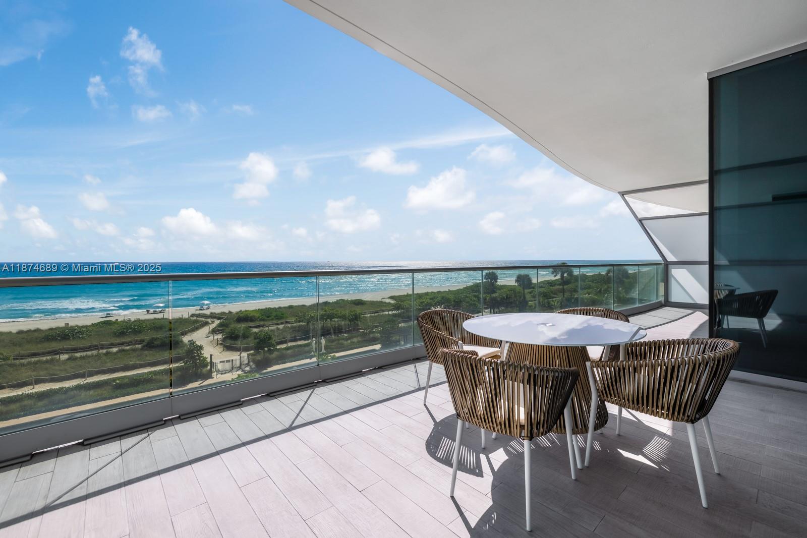 Fully Furnished, Fabulous beachfront condo in the highly sought after Fendi Chateau. Spectacular direct ocean & city views from this East/West flowthrough unit featuring 10 ft ceilings, Fendi 36 x 36 marble floors, custom closets automated window treatments. Fendi Chef's Kitchen includes "Mother of Pearl" finishes & Gaggenau appliances. Beautifully furnished 3 bedrooms, 4.5 bathrooms + staff quarters, service entrance & private foyer. Indoor amenities include luxury concierge services by Fendi Château attaché, Library area, Business center, Private cinema/media center, Kids' club, Fitness center overlooking the ocean equipped with the latest technology, Spa with an indoor European thermal pool, Outdoor: Two swimming pools surrounded by tropical gardens, Pool & beach- side service.