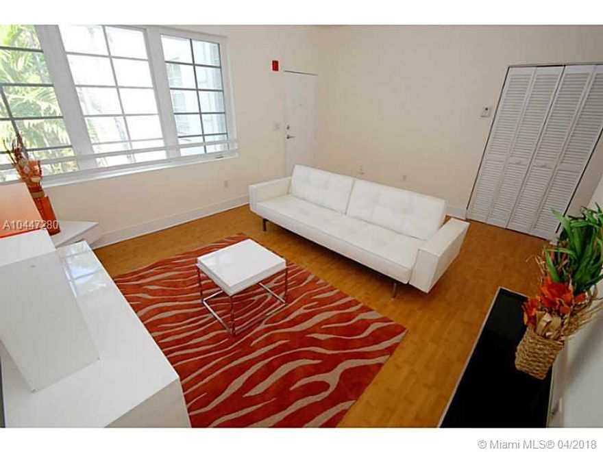 Beautiful furnished junior one bedroom apartment, completely remodeled, modern style, super bright. Kitchen with SS appliances, dishwasher and combo washer/dryer inside the Unit. Hurricane impact windows. This second floor apartment is in a beautiful and cozy Art Deco Building, in the heart of South Beach, 1 block from the Flamingo Park. Available from NOW!