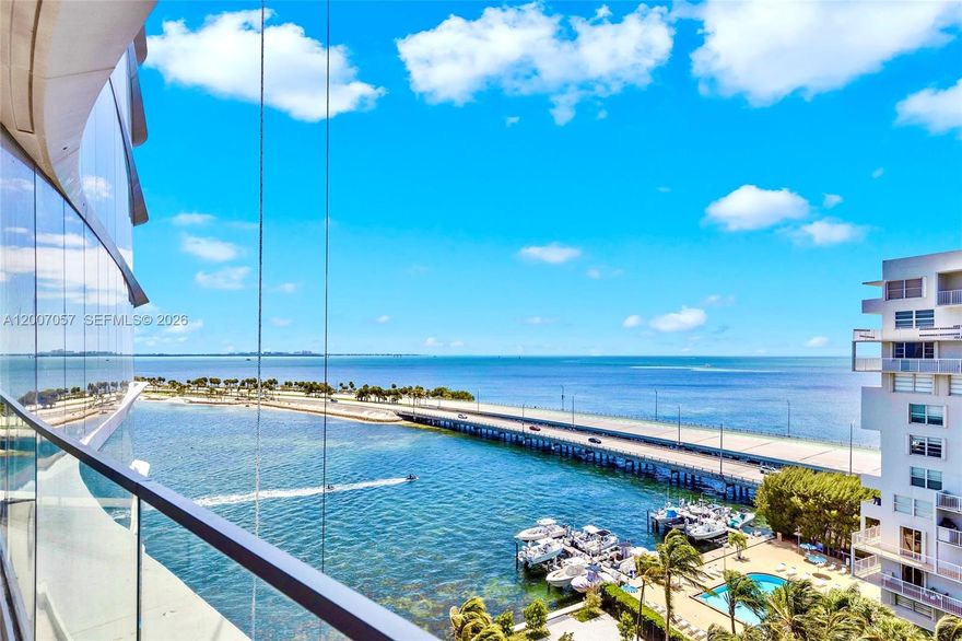 Your Luxury Waterfront-Resort Lifestyle Living at UNA Residence. Among the first available high-floor 2-bedroom residences with unobstructed water views, this unit stands out for its superior elevation, enhanced natural light, and expansive sightlines. Floor-to-ceiling glass and a spacious terrace create a seamless indoor-outdoor living experience. Designed for a global buyer seeking both prestige and lifestyle, UNA offers a boutique waterfront experience with private marina access, resort-style pools, spa, fitness center, and curated social spaces, valet parking, all set along Biscayne Bay in the heart of Brickell. Within one of Brickell’s most architecturally distinctive Bayfront Towers. Sunrises over the water, endless horizon lines, and a sense of privacy only elevation can provide. Private elevator opens to your own Foyer leading to open space layout with features upgraded wood floors, gourmet kitchen is equipped with premium Gaggenau appliances seamlessly blending performance and cutting-edge design with sub-zero refrigerator, overlooking spacious terrace that invites you to enjoy Miami’s year-round resort living. The difference is immediate and undeniable: higher floor, deeper views, greater privacy, and a more refined sense of space.  “OWN THE VIEW OTHERS COME TO MIAMI TO EXPERIENCE” Amenities photos-please refer to https://www.unaresidences.com/amenities.