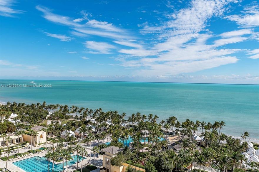 Step out from your private elevator into this elegant, newly remodeled in 2020, island retreat with sweeping floor-thru views of Atlantic Ocean and Biscayne Bay. Sunrises, sunsets, and moonrises forever! Ideal as a second home or for full-time Key Biscayne living. Move-in ready convenience. Smartly reconfigured with an open kitchen, stunning bathrooms, oversized primary closet, and wood porcelain flooring throughout. New AC and slim line vents. Ocean Tower I is closest to the beach and Ocean Club amenities! Ocean Club offers resort-style family living with a private & newly remodeled Beach Club, poolside restaurants, fitness center, spa & beauty salon, Tennis Club & more! Available to sell separately is Hobby Room #17 w/ full bathroom.