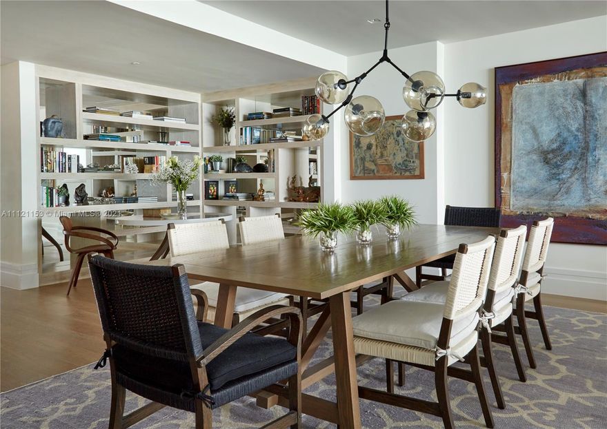 A professionally designed and decorated beachfront condo by James Duncan Inc. This is a floor-through unit in Key Biscayne's best building. Direct Ocean views as well as bay views. A turnkey gem that must be seen. Oceana's amenities are second to none in this island paradise. Includes 3 parking spaces!