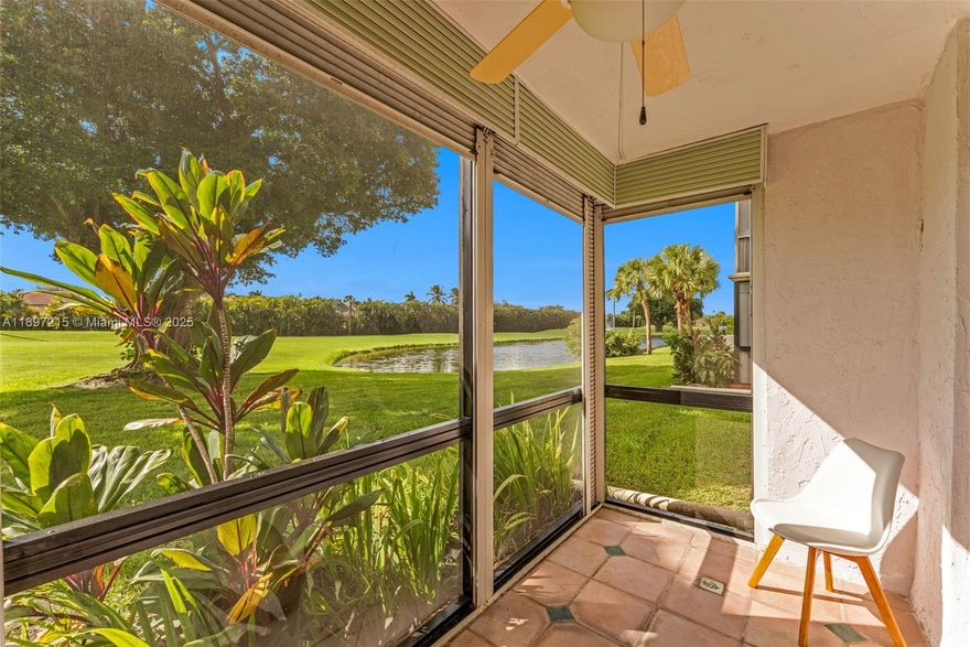 Welcome to this BEAUTIFUL 2/2 FIRST-FLOOR UNIT, located ON THE GOLF COURSE with NO NEIGHBORS BEHIND! The OPEN LAYOUT features seamless living and dining spaces, two renovated bathrooms, tile throughout, IMPACT WINDOWS, plenty of storage and PARKING SPOT RIGHT OUTSIDE YOUR FRONT DOOR! Sit on your back patio and enjoy LUSH GARDENS, A SERENE LAKE AND STUNNING GOLF COURSE VIEWS. And the REC LEASE IS PAID IN FULL! Hollybrook Golf & Tennis Club is a vibrant 55+ community, packed with resort-style amenities, including: FREE GOLF (just pay cart fees), heated pools & BBQ areas, tennis & pickleball courts, a lively theater, on-site dining, and so much more!!  **READ BROKER'S REMARKS**