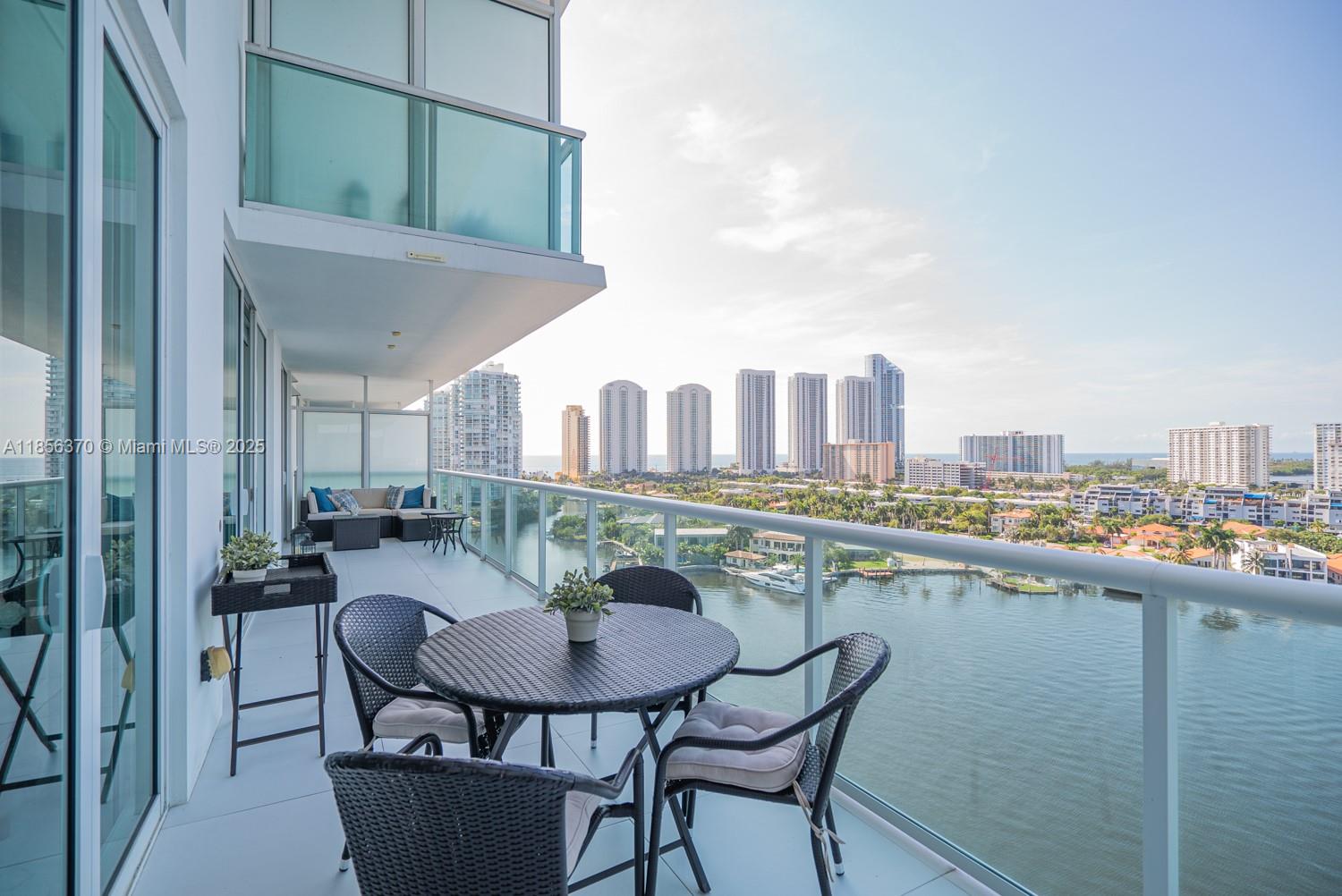 Beautifully furnished and move-in ready 3BD/3BA at 400 Sunny Isles. Originally 2BD + den, converted to a full 3rd bedroom with bath. Features marble floors, walk-in closets, blackout shades, and an expansive terrace with unobstructed views of the Intracoastal, Ocean, and Oleta River State Park. Single-level layout in a full-service building with resort amenities: pool, spa, gym, tennis, marina, and 24/7 security. A must-see!