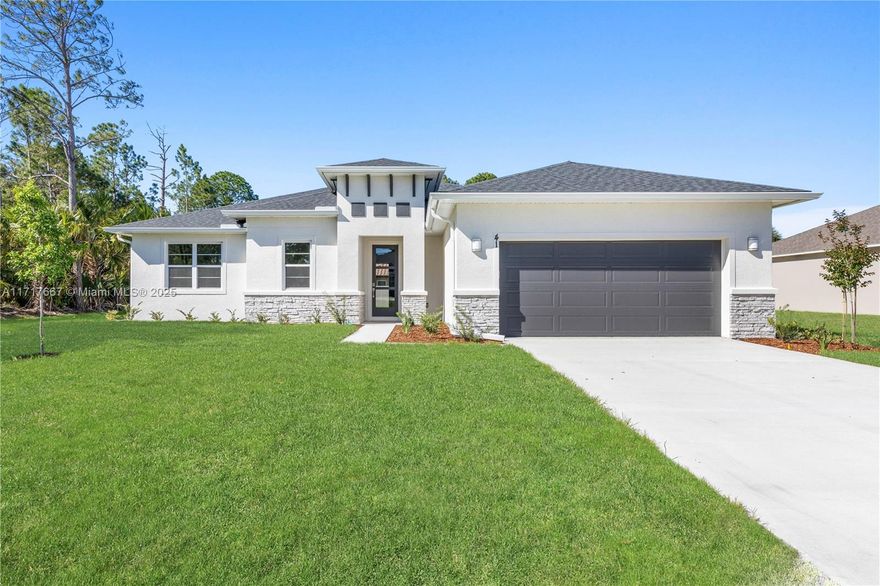 Up to $10K in closing costs incentives offered . *Net-Zero Ready* No HOA, No CDD. Included as standard upgrades; Energy Star SS Appliances, top of line AC 15-16-Seer, Luxury tile plank flooring, Quartz countertops, LED lighting, 42'' soft-close cabinets, open floor plan with 9'4ceilings with tray ceiling in the master, Hybrid Water Heater, Covered Lanai, Irrigation System, Water Softener System, Rain Gutters, Hurricane Shutters, Low-E double pane energy-efficient windows, Spray foam insulation throughout the exterior walls and attic, that provides superior insulation as well as an excellent sound suppressant, and lastly, an *optional* solar system to provide a near-zero energy bill and eligibility to a federal tax credit of ~$6,000. Photos are from a previously built model.