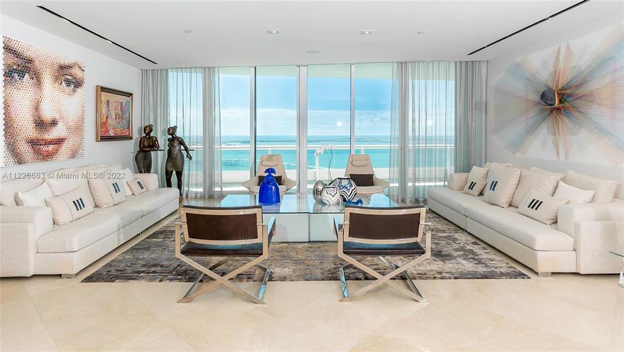 Unbeatable Miami’s skyline  and 6,300 Sq Ft of luxury and elegance is what best describes Residence 4701 with Spectacular Biscayne Bay and city views on the 47th floor at Santa Maria Brickell, the finest building in Miami. This condo is one of the largest one-floor units in the building and split floor plan, features expansive balconies, living rooms and entertainment area, 1 master bedroom with 2 master bathrooms and steam room, 3 bedrooms with private bathrooms + service room, Spa/workout room, walk-in pantry.   With a prominent entrance and lobby open 24 hours to welcome you to the next level of exclusivity and sumptuous lifestyle this condominium offers first class amenities and in house management to assist you.