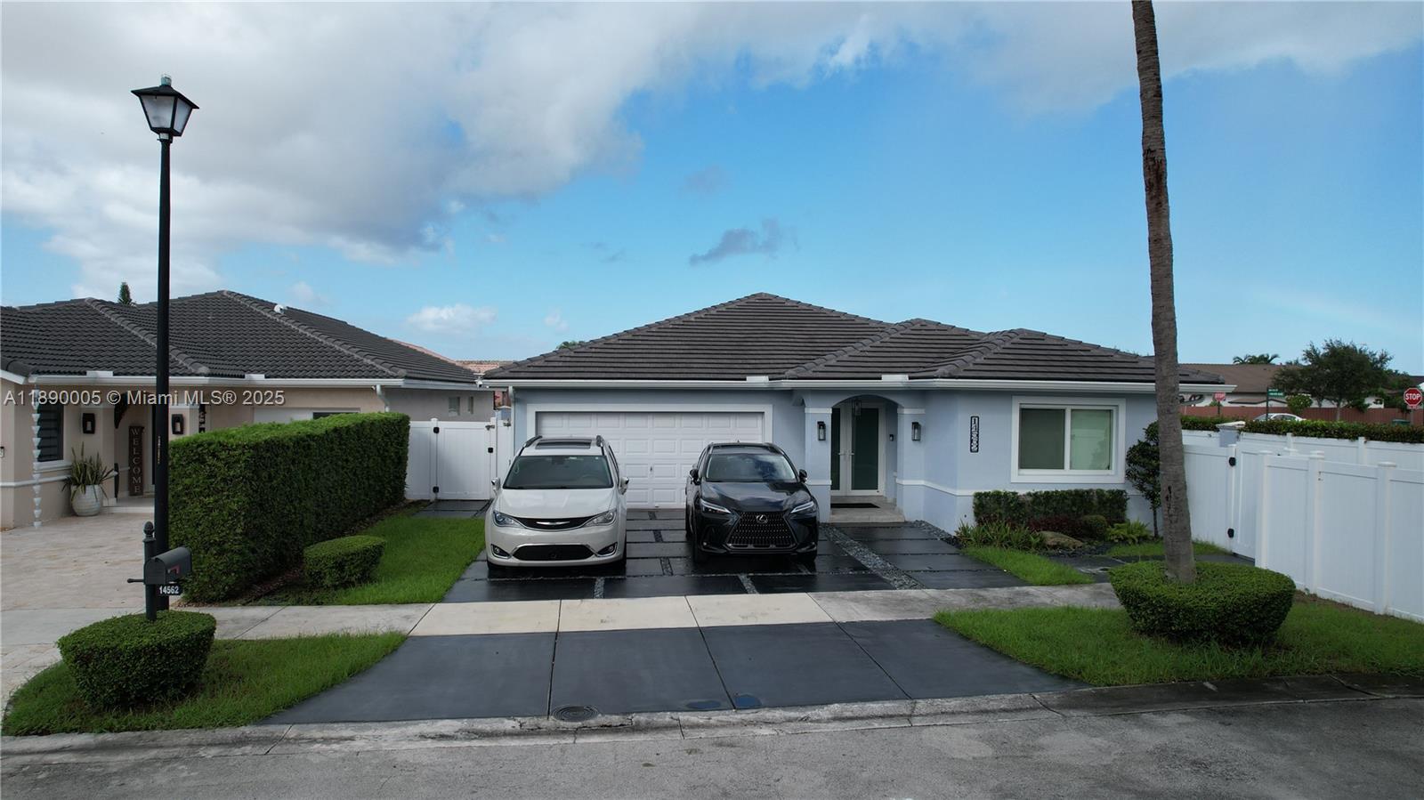Miami Lakes Serenity Point 3-bed, 2.5-bath home blends style, comfort, and peace of mind with upgrades from 2018–2025. Newly repainted interiors (2025) and refinished bathrooms (2025) complement an open layout leading to a private, resort-style backyard. The heated pool with travertine deck (2018) and durable fence (2018) create a tropical retreat perfect for relaxing or entertaining. Recent improvements include new roof and gutters (2023), high-impact windows and doors (2018), LG kitchen appliances (2023), LG laundry set (2022), and fresh exterior paint (2024). Move-in-ready and ideally located near shopping, dining, and parks, offering luxury Florida living with low maintenance, lasting value, and unmatched convenience in the highly sought-after Serenity Point community.