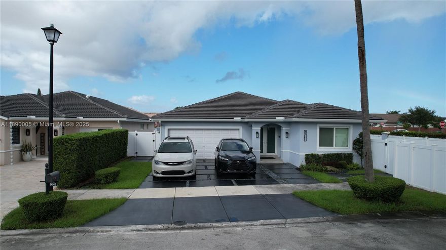 Miami Lakes Serenity Point 3-bed, 2.5-bath home blends style, comfort, and peace of mind with upgrades from 2018–2025. Newly repainted interiors (2025) and refinished bathrooms (2025) complement an open layout leading to a private, resort-style backyard. The heated pool with travertine deck (2018) and durable fence (2018) create a tropical retreat perfect for relaxing or entertaining. Recent improvements include new roof and gutters (2023), high-impact windows and doors (2018), LG kitchen appliances (2023), LG laundry set (2022), and fresh exterior paint (2024). Move-in-ready and ideally located near shopping, dining, and parks, offering luxury Florida living with low maintenance, lasting value, and unmatched convenience in the highly sought-after Serenity Point community.