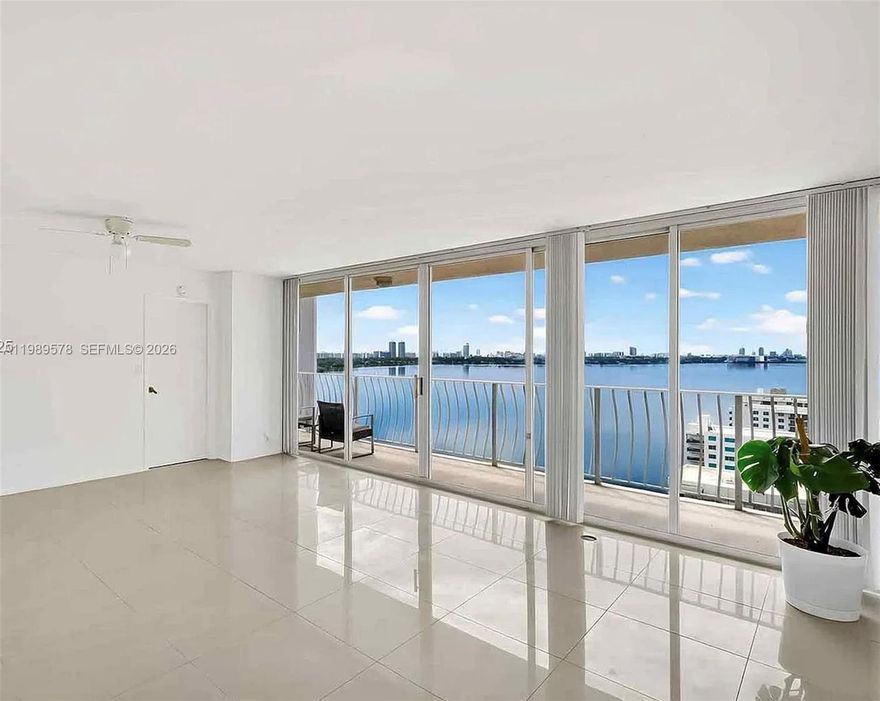 A slice of Florida paradise awaits on the 22nd floor of the Grandview Palace located in North Bay Village - one of Miami’s most desirable and fast-growing communities. This 2-bedroom, 2-bath residence is filled with natural light and offers breathtaking bay and skyline views from every room. In-unit washer and dryer. Enjoy resort-style amenities in this full service building, including pools, fitness center, 24/7 concierge, on-site market, marina and boat dock access, covered parking and more. Ideally situated just minutes to Miami Beach and Bal Harbour Shops, offering effortless access to premier luxury shopping and an exceptional array of fine dining destinations. EASY TO SHOW