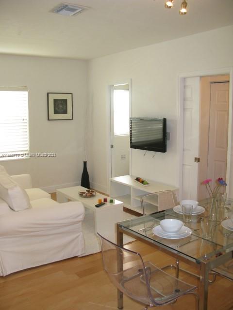 Great unit with wood floors. For rent completely furnished with a queen bed in the bedroom. LCD high definition 42 inches tv. Great unit to live in or for a vacation home. Don t miss it. Easy to show. The building is very well maintained with a beautiful garden. Yearly only, no exception. First, last and security. NO PETS