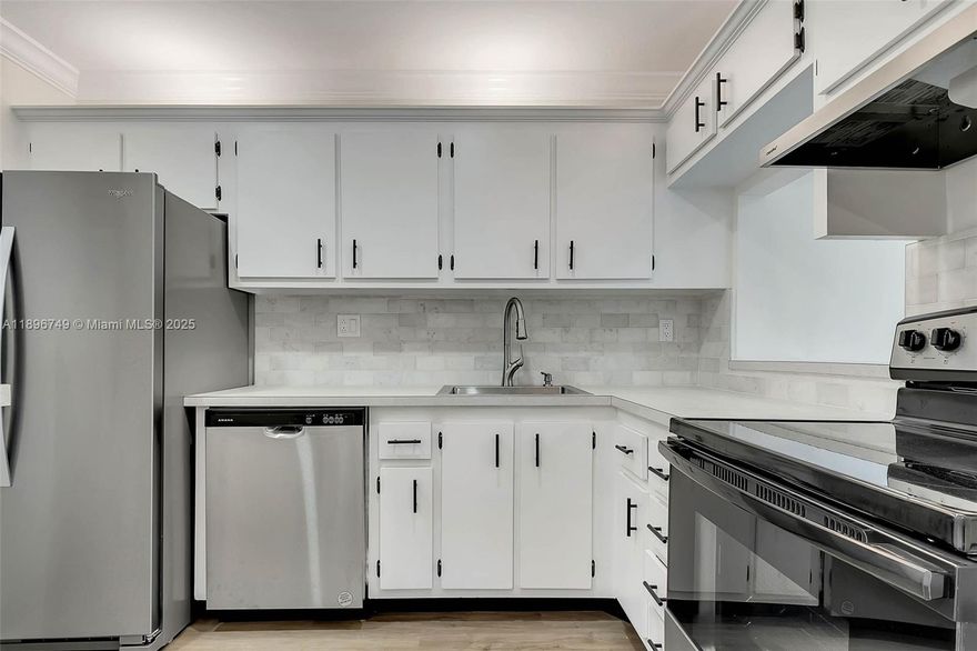 Beautifully renovated 1st floor condo in quaint building! Everything new! Impact sliding doors, vinyl floors throughout, new appliances, recessed lighting, new bathroom, new A/C. Great closet space. Patio area. Pool, gym, laundry facilities, parking and more. Near Dadeland, expressways, shopping and Baptist.