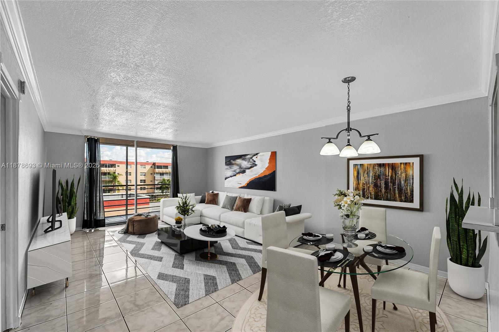 Great community & unit. This unit was just professionally painted and cleaned. Updated kitchen and bathrooms. Large kitchen has an eat-in area with a window. 1/2 bath for company. The large great room is all tiled and opens up to the balcony that is screened for your enjoyment. The bedroom is also large and has wood laminate flooring. It has a walk in closet and additional built in closet behind the sliding doors. NO popcorn ceiling. Crown molding throughout.Association is well managed by professional management, FULL RESERVES, NO ASSESSMENTS,completed the 40 year certification, low monthly maint. Pets are allowed and 2 vehicles, plenty of guest spaces. Association's credit score requirement is 650.Rapid approval. Great for 1031 exchanges and investors~ move in ready and rent right away!