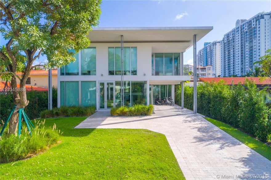 Built in 2015, this newly constructed modern home is listed as the lowest priced waterfront property on Sunset Island! Southern exposure flooding the home with sunlight throughout the day, this 4 bed / 4.5 bath residence boasts 10’ floor to ceiling glass, top-of-the line finishes, dark oak floors and a 5,200 SF open floor plan. Interiors complimented by Arclinea kitchen cabinets and Gaggenau appliances surrounding a dramatic floating stairway leading to the second floor master-suite which is home to an impressive oversized terrace. The exterior is completed with a beautiful infinity edge pool and a brand new 40’ concrete dock. All just a minute’s walk to the shops, restaurants and nightlife in the popular Sunset Harbour neighborhood.
