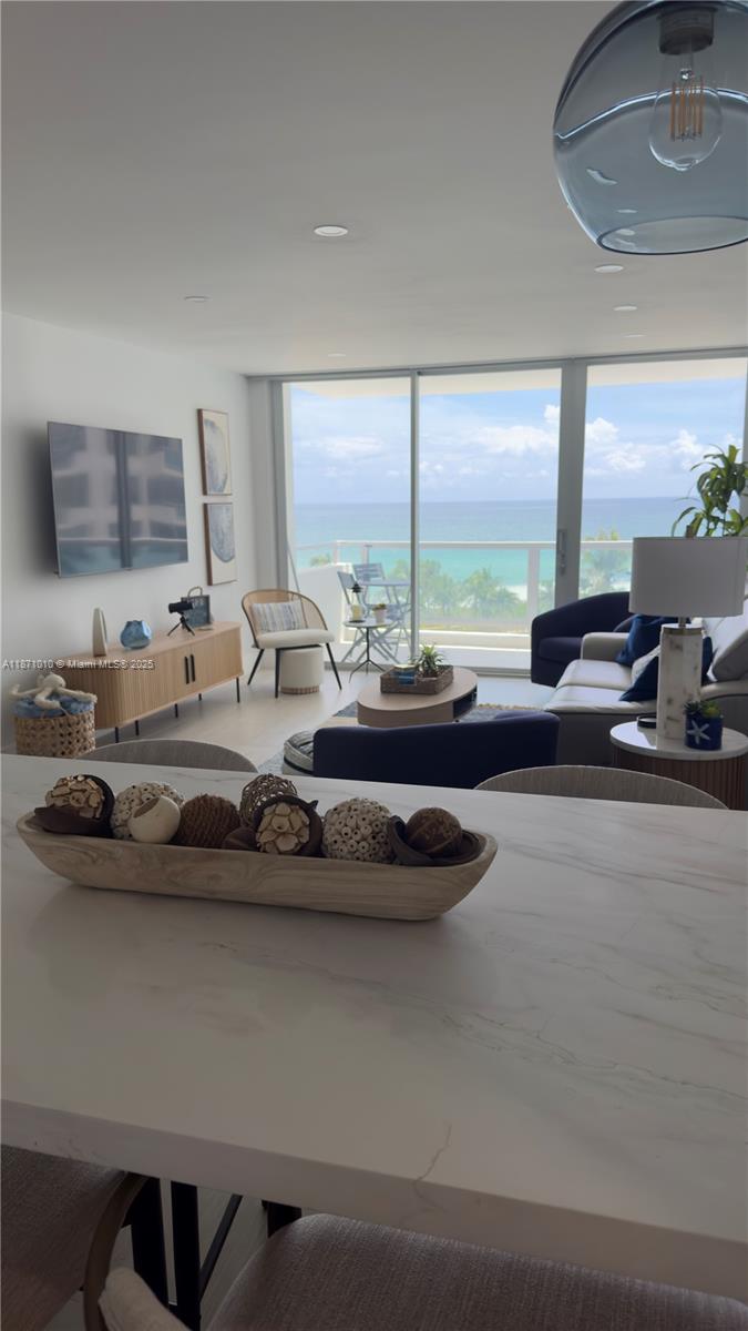 Discover exceptional beachside living in this renovated and fully furnished apartment with direct beach access. The residence is thoughtfully appointed with stylish décor, modern televisions, quality kitchen appliances, and all the essentials for a comfortable lifestyle. Residents enjoy beach service with lounge chairs and umbrellas, two new barbecue cabanas, a convenient mini market in the lobby, and an elegant events ballroom. One assigned parking space is included, with valet service available for $100/month. Ideally located close to premier dining, shopping, and entertainment.
