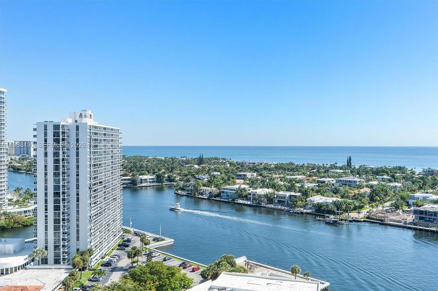 MUST SELL! 2 BED 2 BTH. MOST DESIRABLE/SPACIOUS FLOOR PLAN OVERLOOKING THE INRA-COASTAL AND THE OCEAN! ALL ROOMS HAVE AMAZING WATER VIEWS! UPDATED MODERN  KITCHEN AND BATHROOMS. BIG JACUZZI WHIRLPOOL TUB IN MASTER BATH. STAINLESS STEEL APPLIANCES, NEW LARGE WASHER & DRYER, SEPARATE BAR, NEW HURRICANE IMPACT WINDOWS & DOORS THROUGHOUT, LARGE CLOSETS, GLASS BALCONY, SPLIT BEDROOMS. THE BUILDING IS A 5-STAR WITH RESORT STYLE AMENITIES! 2 POOLS, TENNIS COURTS, SQUASH COURT, RACQUETBALL COURT, SPA, SAUNA, FITNESS CENTER, CAFE, THEATER, PARTY ROOM, KIDS PLAYROOM, FINE DINNING RESTAURANT & MUCH MORE!!