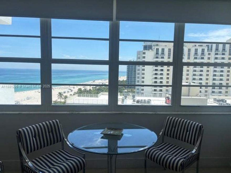 NICE JR. ONE BEDROOM, NO BALCONY WITH EXCELLENT GARDEN AND OCEAN VIEW, FURNISHED AND FULLY EQUIPPED ALL UTILITIES INCLUDED. (WIFI AND CABLE ALSO INCLUDED) POOL, GYM,24 HRS SECURITY AND 1 FREE VALET PARKING. LONG TERM OR MINIMUM 6 MONTHS PLUS 1 DAY RENTAL. BEST LOCATION IN SOUTH BEACH.
CALL LISTING AGENT FOR PRICE AND AVAILABILITY!