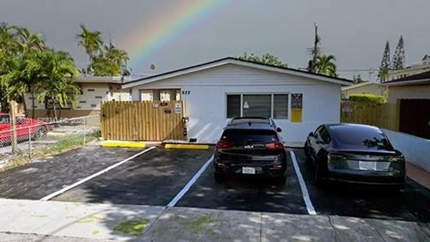 Discover the charm of this completely renovated 2-bedroom, 2-bathroom duplex, located in the vibrant heart of Hallandale Beach, 1 block from the Casino and the trendy Atlantic Village. Enjoy the convenience of being minutes from the beach and Aventura. This stunning unit features a brand-new kitchen, modern bathrooms, and elegant 24-inch porcelain tile. The spacious bedrooms offer ample comfort, while the expansive backyard is perfect for entertaining with a full outdoor kitchen. Peace of mind with hurricane-resistant windows and doors and new roof. A washer and dryer, two parking spaces, and large pets are welcome. 3 miles to the Brightline station and 3 miles to the tri-rail station in Hollywood.