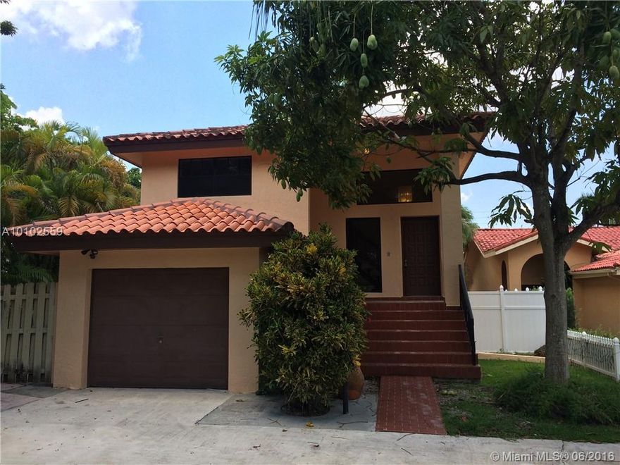 Conventional sale.  Completely remodeled home.  New wooden kitchen cabinets with granite counter tops.  New baths and fixtures.  New flooring downstairs, new baseboards, interior doors and closet doors.  Pool with barrier, electrical upgrades.  No homeowner association.  Property located at end of street in desirable Calusa area of Kendall.