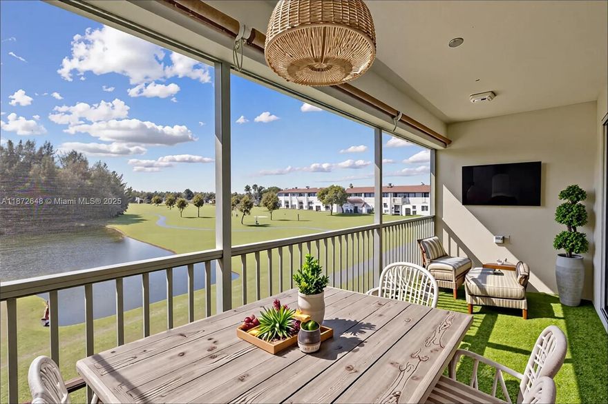 Welcome to this charming 2-bed, 2-bath unit overlooking the serene lakes and manicured green lawns of Flamingo Lakes Golf & Country Club at Century Village. Step inside to discover laminate wood floors throughout, creating a warm and cozy feel. The kitchen features granite countertops and wood cabinets; appliances covered under maintenance and replacement insurance. The impact windows and balcony doors offer peace of mind during storm season. This tranquil 55+ community offers low-maintenance living and an abundance of amenities; i.e. clubhouse, pools, tennis, pickle ball, golf, clubs, activities, and bus services. Maintenance fee includes water, trash, sewer, basic cable, wifi, amenities. Conveniently located close to Pembroke Lakes Mall, Whole Foods, Trader Joes & popular restaurants.