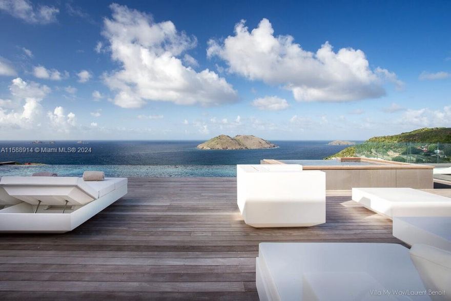 Villa My Way is an exceptional modern residence designed by a world-class architect featuring five bedrooms with en-suite bathrooms, a spacious living room with an open kitchen opening to the bay, and a direct ocean view on the most sought-after beach in St Barth.
Surrounding the villa and its pool is a panoramic deck overlooking the mesmerizing scenery of the sea. The host table on the terrace can accommodate twenty guests for large parties.
Featured a heated pool, Jacuzzi, solarium, private terrace, and an in-house gym.
The underground garage is ideal to store your private collection of vehicles.
*Price is in Euros and conversion rate is as of 5/15/2024 and subject to change*