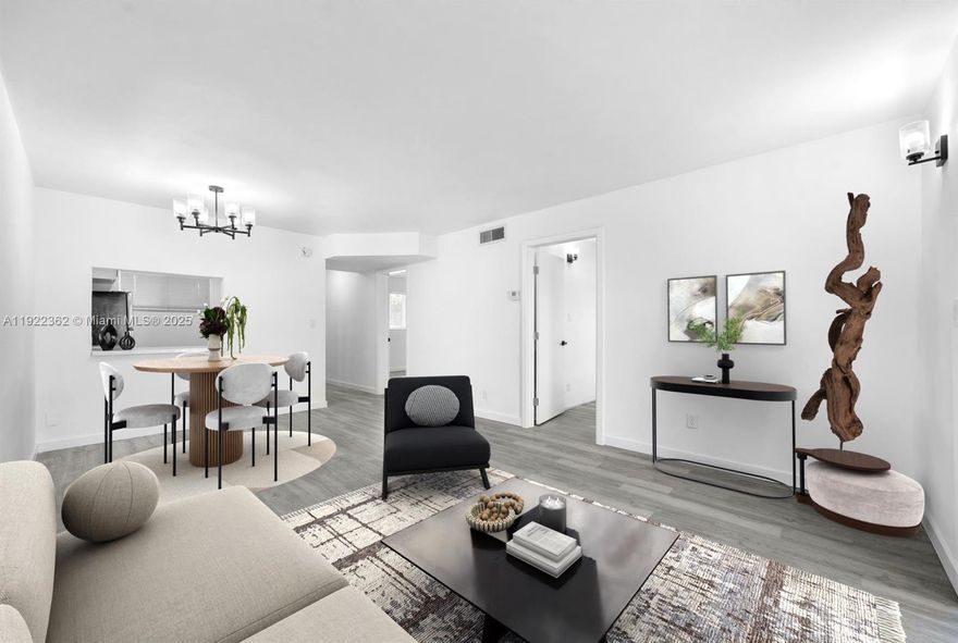 This modern and bright corner unit on the second floor in Lake Clarke Gardens featuring two bedrooms and one bathroom. It is completely updated and includes a renovated kitchen with custom cabinetry, with quartz countertops, brand new appliances and recessed lighting. The renovated bathroom with elegant mirrors. Soundproof, waterproof luxury vinyl flooring. A/C and electrical systems, in excellent condition, impact doors and windows.Convenient parking outside the entrance. Al amenities include pools, sauna, billiards, exercise facilities, free bus transportation to Shopping malls. Vibrant 55+ community a few miles from the beach and downtown Lake Worth. Maintanence includes cable, insurance, internet, and water.  Seller financing available