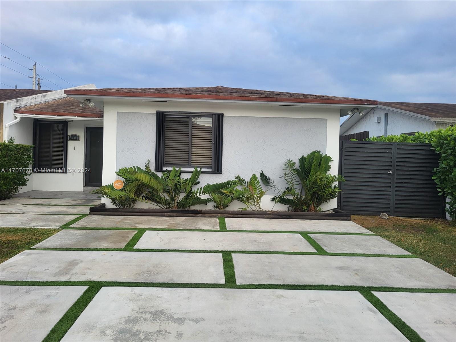 Home Sweet Home. 3/2, tiled, remodeled, washer/dryer, closets galore, freshly painted.  Enclosed patio ideal for gatherings.  Yard maintenance included with rent.  Option to be rented partially furnished.  Minutes away from highways, public transportation, FIU.  Move in ready!