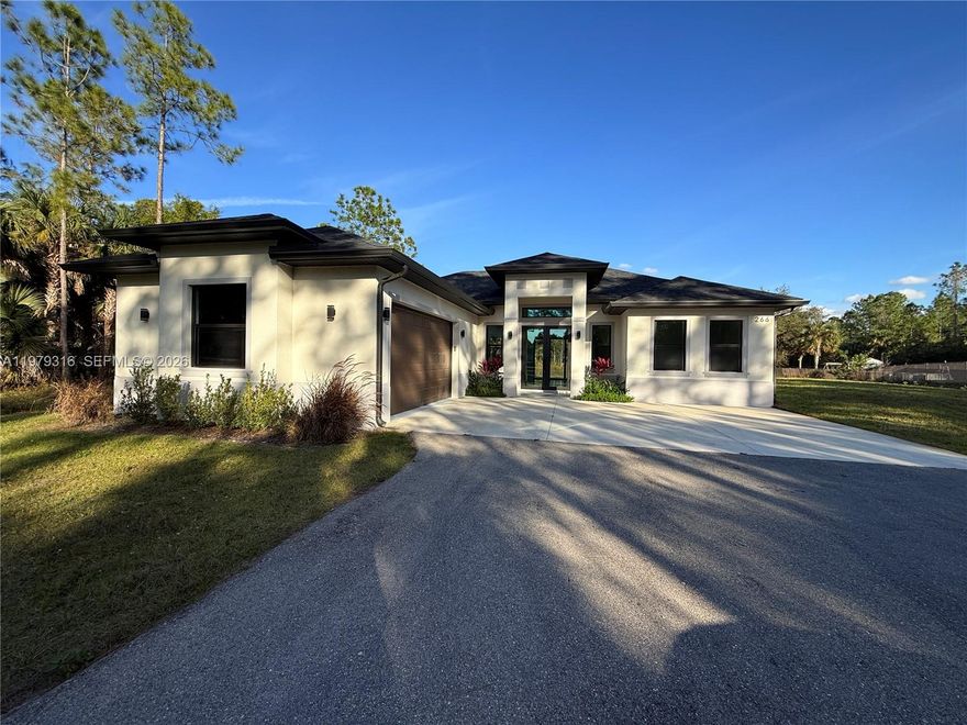 Stunning 2024 Single-Family Home in Naples, FL – Perfect for Modern Living! Welcome to 2266 Desoto Blvd S, Naples, FL 34117 — a 2024 construction home that blends modern elegance, functionality, and Florida lifestyle at its best. This bright and spacious single-family home offers 3 bedrooms + a private den/office (can be a 4 bed) and 2 full bathrooms, thoughtfully designed to provide both comfort and style. The open-concept floor plan features high ceilings, large impact windows, and abundant natural light throughout every room. The chef’s kitchen is the heart of this home — with premium stainless-steel appliances, quartz countertops, custom cabinetry, and a large island perfect for entertaining or family gatherings. The primary suite includes a luxurious bathroom with dual sinks, a walk-in shower, and a spacious closet. Outdoors, enjoy your private backyard with plenty of room for a boat, RV, or pool — the lot offers endless possibilities for outdoor living. The property is surrounded by peaceful nature while still being just minutes away from shopping, dining, and the beautiful beaches of Naples. Additional features include: 2-car garage Laundry room with washer & dryer High-end finishes throughout Energy-efficient systems Pet-friendly property Whether you’re looking for your forever home or an investment opportunity, this property truly checks every box.
