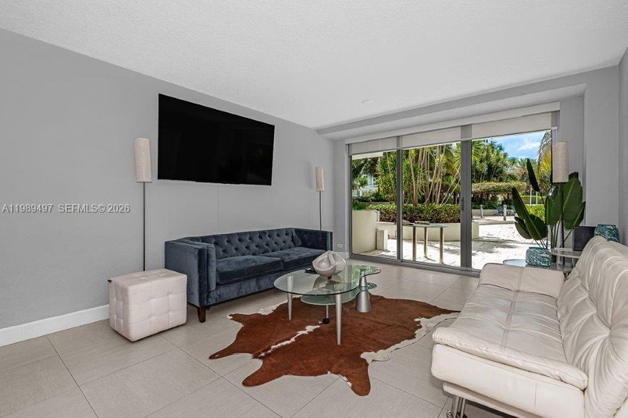 Furnished 2 bedrooms 2 bathroom ground floor unit with private entrance from the patio and direct access to the pool.  Great location in heart of South beach, walk to Lincoln Rd and the ocean. Full service building with 2 pools,spa, Jacuzzi, world class fitness center, beach volleyball, restaurant, on-site dry cleaners, doggy day care, pool lounge service. Pet friendly, kid friendly building. Minimum 6 Months, 1 year preferred.