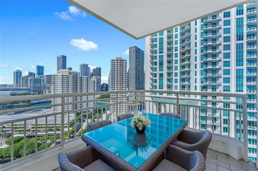 Spacious and bright 1 bedroom with 1.5 bathrooms located at One Tequesta on Brickell Key. Enjoy stunning city and bay views from a generous wraparound balcony, along with ample closet space throughout the unit. One Tequesta on Brickell Key offers an exceptional living experience on an exclusive island in the heart of Miami, featuring resort style amenities including a swimming pool, jacuzzi, BBQ area, party room, fully equipped gym, valet service, concierge, business center, and additional premium services. Surrounded by water, Brickell Key provides beautiful unobstructed views and a peaceful setting, perfect for relaxing walks along the island’s scenic path while taking in breathtaking sunsets. The island also offers convenient neighborhood amenities such as a marketplace, restaurant, dry cleaners, beauty salon, and even a flower shop.