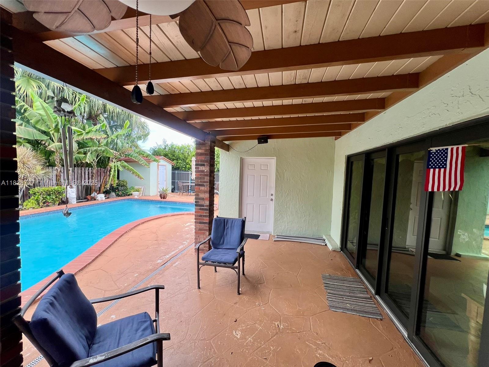 Stunning single family home located in the desirable neighborhood of Sunset in Miami. This spacious property makes as the perfect home and investment opportunity. Features paved circular driveway, covered front porch with double door entry, foyer entrance title flooring throughout. Large Kitchen with wood cabinets and stainless steel appliances. Beautiful yard with covered terrace overlooking the pool and outdoor kitchen gazebo with bathroom perfect for outdoor gatherings. Converted 2-car garage in-law quarters. Great Storage Sheds and new A/C less than 3 years old. Incredible property in one of Miami's most sought-after neighborhoods. A+ Schools, close to Baptist Hospital, Major highways, shopping centers, parks, restaurants & more. No HOA. A must See Home!!
