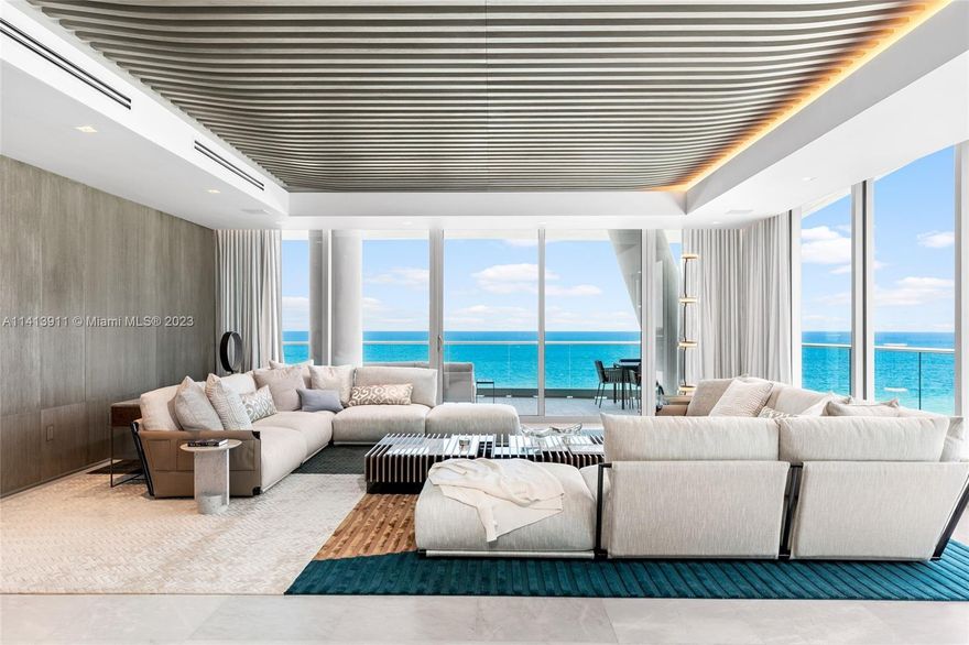 The pinnacle of oceanfront living. This bespoke corner flow through Residence underwent a meticulous renovation featuring the highest quality finishes & detail throughout w/no expense spared. Residence 806 offers 4,487 SF of Living Space w/ 3 large en-suite Bedrooms + Staff Quarters & 4.5 Bathrooms. Enjoy an expansive 1,600 SF Terrace that is 12’ Deep w/ 180 Degree Ocean to Sunset Skyline Views. 10 FT Ceilings & Walls of Glass allow the home to be filled w/ natural light  both morning sunrises & evening sunsets. World class amenities & services include a luxury concierge, private & Shabbat elevators, Storage, Cinema, Kids Club, Gym, Spa w/ indoor pool, 2 Outdoor Pools + Beach w/ full service , & walking distance to the Bal Harbour Shops, Four Seasons Surf Club & Shul of Bal Harbour.