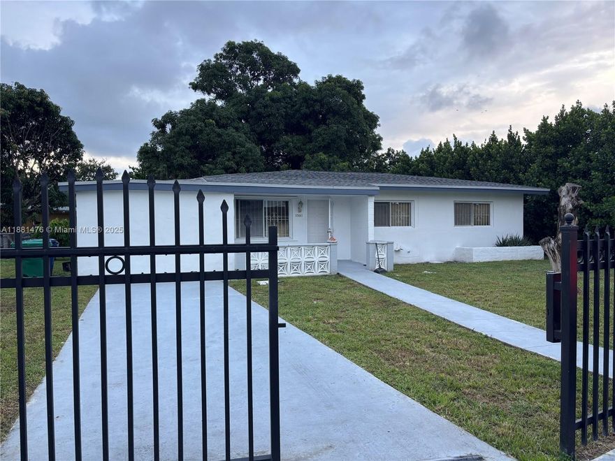 READY TO CALL THIS LARGE BEAUTIFUL HOUSE YOUR HOME? NESTLED IN NORTH MIAMI WITH EASY ACCESS TO MAJOR HIGHWAYS. BOASTING BRAND NEW VINYL FLOORING THROUGHOUT, ALL STAINLESS-STEEL APPLIANCES, FAIRLY NEW ROOF AND A/C UNIT, FRESHLY PAINTED INTERIOR, LARGE FAMILY ROOM, 4 BEDROOMS 2 FULL BATHS AND 1 HALF BATH. LARGE FULLY FENCED YARD, MATURE MANGO TREE, PLENTY OF PARKING. CLOSE TO BUS ROUTES, SCHOOLS, PLACES OF WORSHIP, SHOPPING.