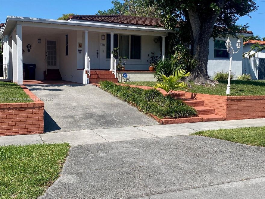Beautiful home on quiet cul-de-sac in the very desirable community of West Miami.The house sits on an elevated lot.Covered carport w/direct entrance to kitchen & plenty of parking on driveway and swale. Wood floors throughout the house in excellent condition.Renovated kitchen has wood cabinets, granite countertops & stainless steel appliances.Both bathrooms were recently renovated & have walk-in showers with beautiful glass doors.High impact windows were installed about two years ago.New front door installed less than a year ago. Air conditioning unit is about 2 years new.Cozy family room opens into a gorgeous pergola area & next to it an inviting gazebo. Big utility/laundry room also has plenty of storage space. Extra storage space provided by a shed on the side of the house.