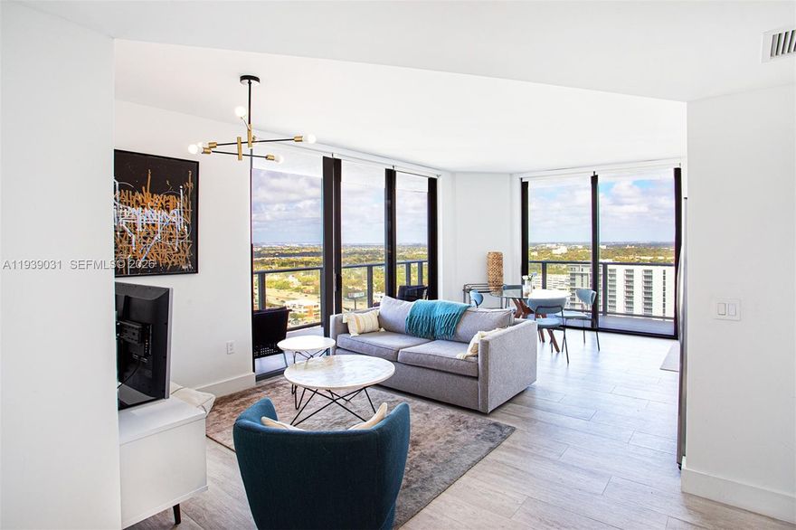 Luxurious 2 bedrooms 2 bath corner unit at Hyde Midtown. Unit offers a huge wrap around terrace and top of the line appliances. Full-service building, private cabanas on seventh level with pool terrace, tennis court & personal fitness stations. 24 hours valet parking & security service. Five-star building in the Midtown Area. Walking distance to shops and fine dining.