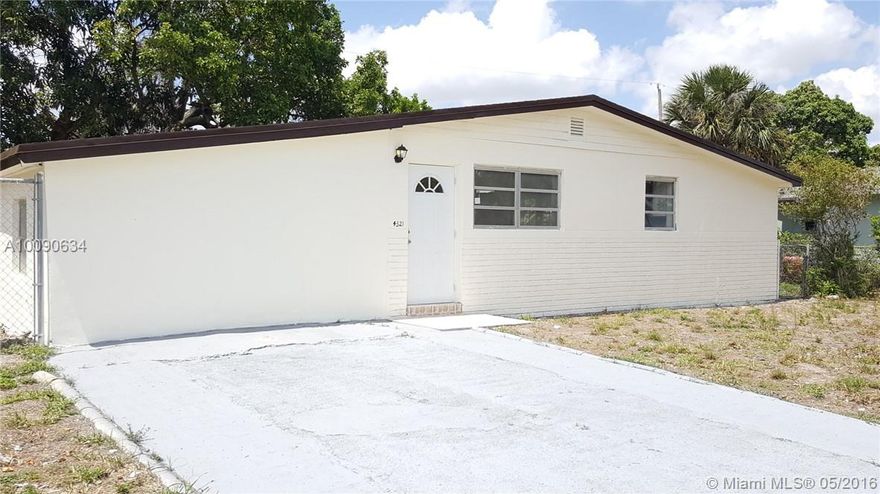 Completely remodeled Home. This property features an open floor plan, 3 bedrooms, 1 bathroom with brand new kitchen and bathroom. New 21x21 tiled floors throughout the home with new wood baseboards and an extra family room which can easily be turned into another room. New paint-interior and exterior. Central A/C, new light fixtures, new closet doors, modern texture on walls and ceilings. Has a huge backyard with plenty of space for a pool, space on side to park boat or RV. No HOA. Quiet neighborhood.