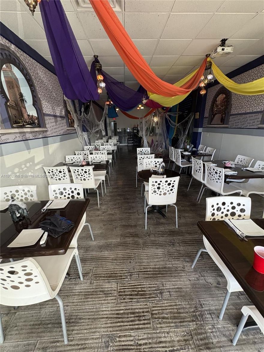 This Restaurant is a turnkey, fully equipped Lebanese/Mediterranean restaurant operating in a high-visibility shopping plaza in Doral (just minutes from Miami International Airport and surrounded by hotels and dense commercial traffic). Established a decade ago and owned by the current operator for the past five years, the business has built a loyal customer base, strong online reviews, and consistent revenue streams of approximately $500,000 annually. The well-appointed space seats 50 guests, includes a licensed kitchen, and is staffed by six experienced employees. Ample adjacent parking adds to the convenience and appeal for diners.