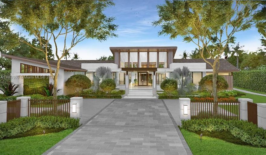 A Private Paradise in North Pinecrest under construction.
Located on an expansive acre this 11,270 sq ft sanctuary designed with modern sophistication and Balinese influence will redefine luxury and privacy. Walls of glass windows and doors balanced with natural architectural elements  provides nourishing sunlight and views to the resort style pool, lush landscaping and water features. Thoughtfully designed floor plan includes a grand open social area, exceptional flex/ entertainment spaces, 7 bedrooms,10 bathrooms, chef’s kitchen, gym, sauna, steam room, study, separate guest wing, fully equipped summer kitchen, 3 car garage, generator and security system. Close proximity to top schools, dining and family entertainment. Estimated time of completion, October 2025.