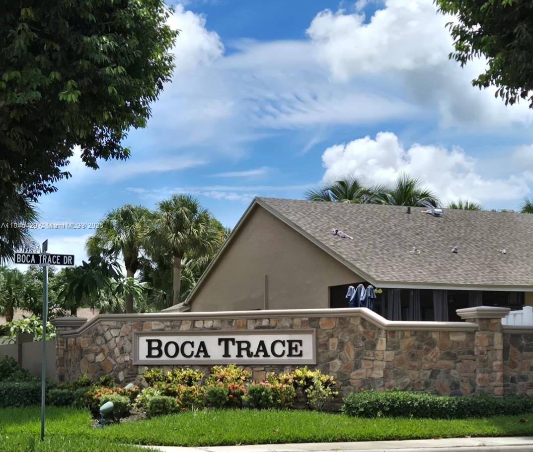 Beautiful 1story single-family pool home,3 bdrms, 2 baths, w/dedicated office space in nice neighborhood of Boca Trace, top-rated schools,low HOA. Comfort, style, & convenience. Bright/open layout w/white porcelain tile & laminate floors throughout! Modern kitchen w/S-steel appl, granite counters,backsplash, cozy breakfast area. Sliding doors provide natural light throughout living areas.Large master ste, walk-in closet,pool view,updated en-suite bath,walk-in shower.Indoor-outdoor living w/screened-in salt water, heated pool overlooking the expansive fully fenced bckyrd. A/C (approx 5y/o),water heater (approx 1y/o), W&D, 1 car gge. Indoor patio that can be set up as a garden or for storage.Great location near the Turnpike,shopping,dining, & top-rated schools. Sold AS IS w/right to inspect.