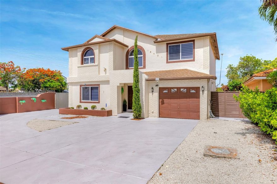 Fully furnished and decorated! This beautiful two-story home combines functionality with style. It has 4 bedrooms, 2.5 bathrooms, spacious living and dining rooms, an office or family room with great natural light, and an extra area ideal for a gym, storage or creative space. The large driveway offers parking for several vehicles, and the huge backyard is a real plus: space for a pool, RV, boats, grill or even to divide the lot and build an additional twin home (verify with county). A perfect property to live in or generate income right away: owner currently rents out rooms via Airbnb with great returns. Plus, owners are offering $10,000 to help with your closing costs! Located steps from the Turnpike, and very close to supermarkets, restaurants, gas stations, medical services, etc.