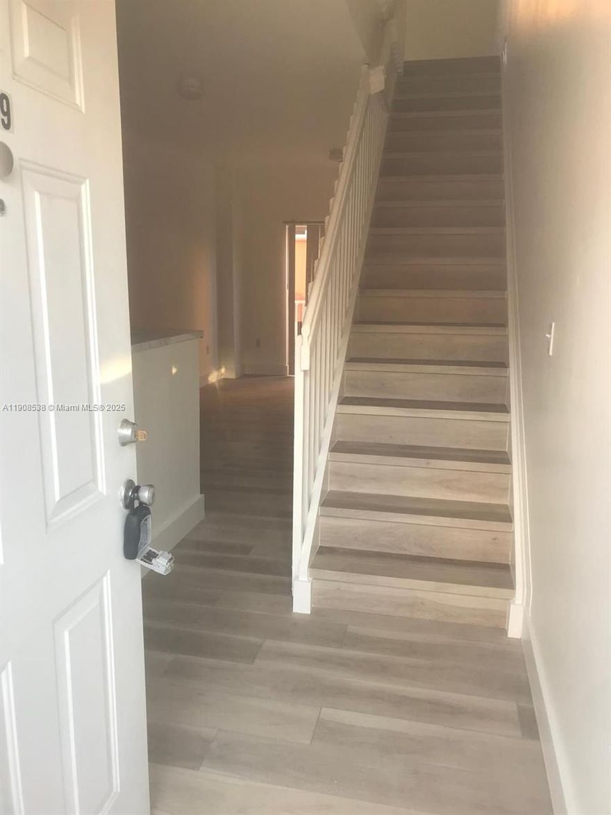 Great Location in the heart of Miami and all the action but in a quiet and nice street. Gated 2 Story building with covered parking. The apt. has Kitchen, living area and half bathroom downstairs and bedroom, full bathroom . *** Washer and dryer upstairs***. Easy to show!!!!