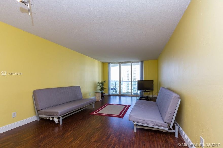 Great opportunity to own this spacious condo with great views in the heart of Sunny Isles Beach. This unit features large closets, two full baths, 3 deeded parking spots, valet, 24 hour security, tennis courts, fitness center park, heated pool. Phenomenal shopping and beautiful beach are steps away from this full service building.Maintanance includes AC and cable. A+ schools and several house of worships make this a families dream come true.