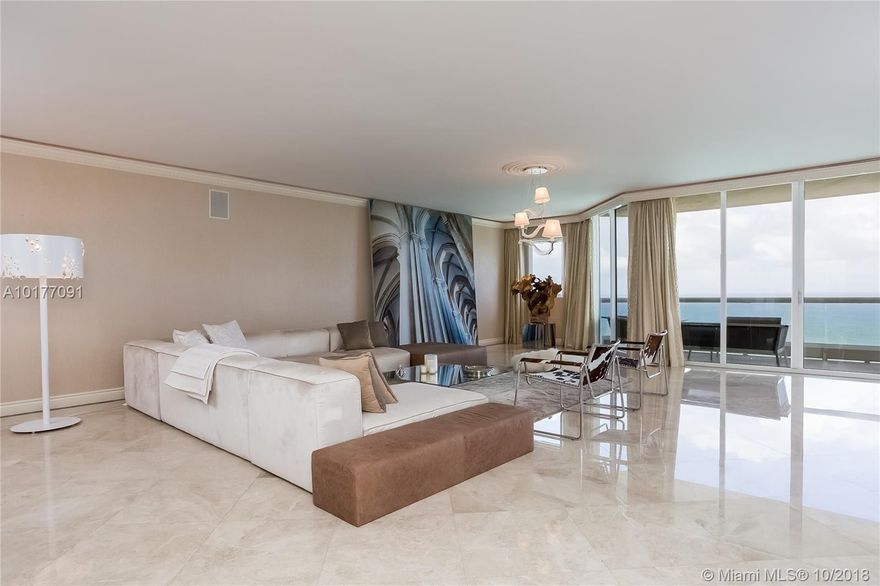 SUPER DEAL ! Beautifully Renovated 5 bedroom / 5 Bathroom  unit with  Spectacular Panoramic Direct Ocean Views and Spectacular Sunsets from this Flow Through 4415 sq Unique Unit !&#xD;&#xA; Magnificent Over-sized Great Room, Wet Bar, Over-sized Master Bedroom w/ sitting area. Modern Decorated & Fully Furnished by an Italian Brand Ferrara . This unique  Model : Palazzo Di Uffizi / Combined from 2 units :&#xD;&#xA; 5 Bedrooms /5bath /His & Her Bathrooms: Steam Room, Gourmet Chefs eat-in kitchen: 6 gas burners, water gadget, grill. 3 A/C units, lots of closets & storage space. 5-star Amenities. One of a kind Turn key unit !
