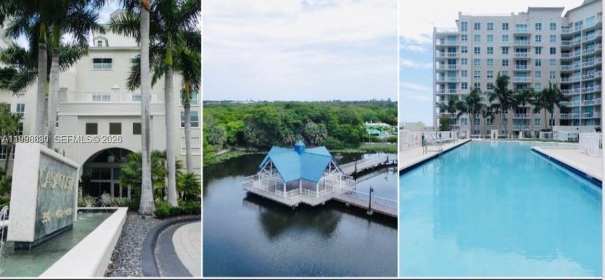 Enjoy the morning sun & east breezes from this spacious, 3 bedroom, 2 1/2 bath, former model and designer decorated town home.  Beautifully upgraded with white porcelain floors through out, Volume ceilings, extended high end, modern kitchen with lots of windows. Dining & living area off of kitchen all looking out to the waterfront & private terrace with a separate entrance from the lobby. Water views from all 3 bedrooms. Master bedroom also has a private terrace &  a large bathroom.  Two garage spaces. Pet Friendly & leasing allowed.  Furniture is negotiable.  Luxurious Newer construction building with 24 hour security, valet parking, 2 pools & jacuzzi, fitness center with sauna/steam room & business center. Also private beach club & lagoon boardwalk & jogging trail.