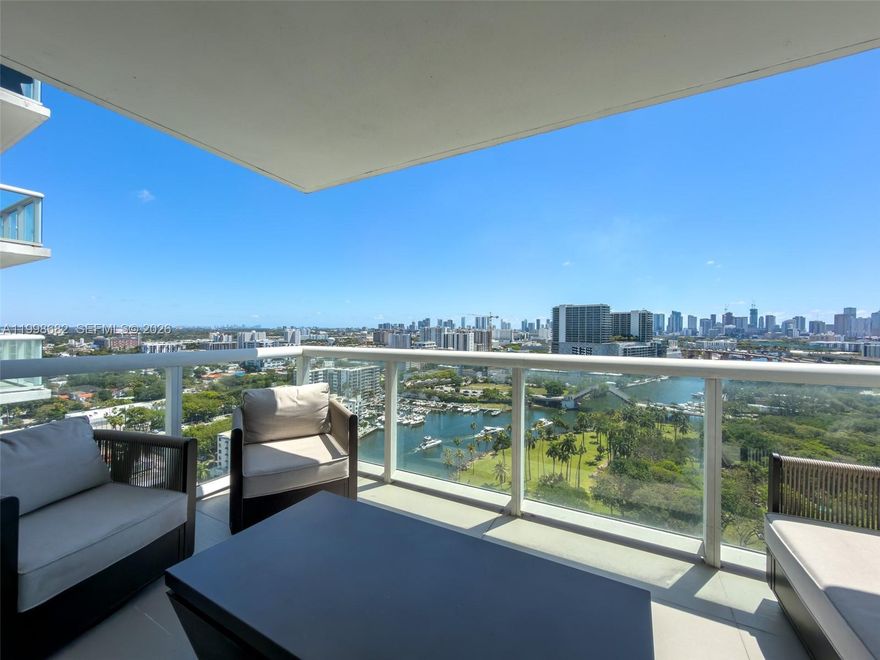 Great opportunity to own a hihg-floor unit. Ideal for both end-users and investors. This remodeled unit. Unit features a functional layout with plenty of natural light and Panoramic views of River and Downtown Shyline. Furniture available for purchase. Lobby, elevators, poll, and Building is in renovation, adding future value.  Enjoy resort-style amenities including valet, pool, jacuzzi, sauna, renovated gym, 24/7 convenience store, party room, office space, BBQ area, and 24 hour gated security. A beatiful riverfront park next door, and the building in on the River yet not in a flood zone. Pets are welcome. Centrally located minutes from River Landing Shops, grocery stores, restaurants, airport (7 min), Downtown, Wynwood, Brickell (8-12 min), Miami Beach (16 min), Coral Gables (15 min) Hospital, Baseball Stadium, Miami Freedom Park (7 min). Quiet Residential Neighborhood and fast-growing area surrounded by new construction including restaurants.