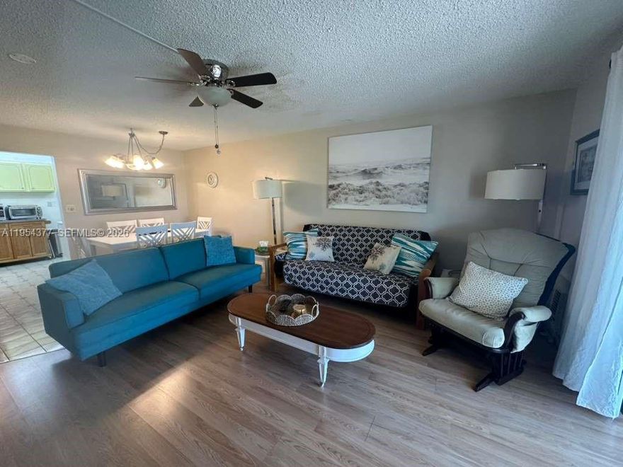 Move right into this cozy 1-bedroom, 1-bath furnished unit at the desirable Mar-Len Gardens 55+ community.  Perfectly situated just 3 miles from the beach and minutes from shopping at 163rd Street Mall and I-95.   Gated community boasts amazing amenities: 2 swimming pools, a clubhouse, gym, shuffleboard, and active social programming. Maintenance includes taxes, water, and more. Cash only. Don't miss this opportunity to live in the heart of North Miami!  Tenant until mid-April.Total Fees are month including Maintenance, Land Lease, Taxes and Reserve. Yes, County taxes are included*  LAND LEASE ENDING N 2064* . CLOSING MUST BE WITH THE COOP OFFICE & BUYER MUST SIGN FIRPTA ATTACHED , NO PET, NO RENTAL 1ST YEAR THEN ONCE A YEAR FOR A MAXIMUM OF 4 MONTHS.