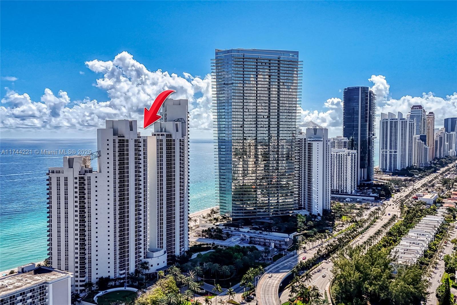 Beautiful Ocean Two Condo in Sunny Isles Beach features a spacious 3-bed, 4.5-bath flow-through layout with 2,440 sq. ft. of interior space and breathtaking ocean and city views. Enjoy sunrise and sunset from two large balconies. The unit offers a private elevator entry, formal dining, eat-in kitchen, marble and wood flooring, exterior laundry room, and ample storage. The building, with interiors by Steven G., boasts top-tier amenities: 24-hour security, valet, heated pool, beach service, two hot tubs, spa with steam and sauna, two-story gym, lifestyle center, massage and game room, kids' playroom, tennis courts, restaurant, dog park, and conference room. Beachside cabana sold separately. Includes two assigned parking spaces and storage. Easy to show.