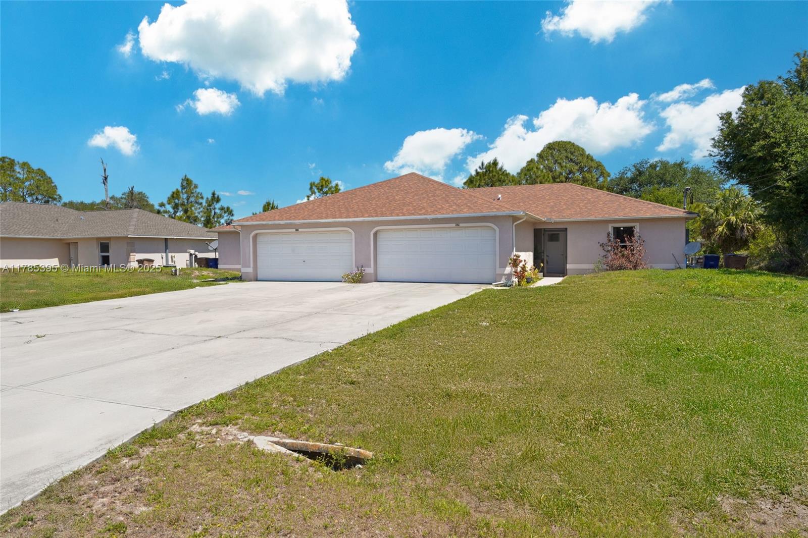 Investment opportunity. Convenient location. Close to Rt 82 and Danials Pkwy. 2 bedrooms w/den and 2 car garage on each side. Den can be used as a an extra bedroom or office. New roof in 2024.
