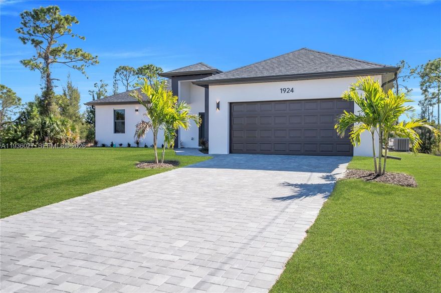 Stunning canal-front single-family home offering 3 bedrooms plus den, 2 baths, and a 2-car garage, situated in a peaceful and desirable Cape Coral location. This home showcases exceptional finishes, featuring quartz countertops in both kitchen and bathrooms, stainless steel appliances, high ceilings, and a spacious laundry room. Enjoy tranquil freshwater canal views while remaining just minutes from shopping, dining, and everyday conveniences. Ideal for full-time living or investment.